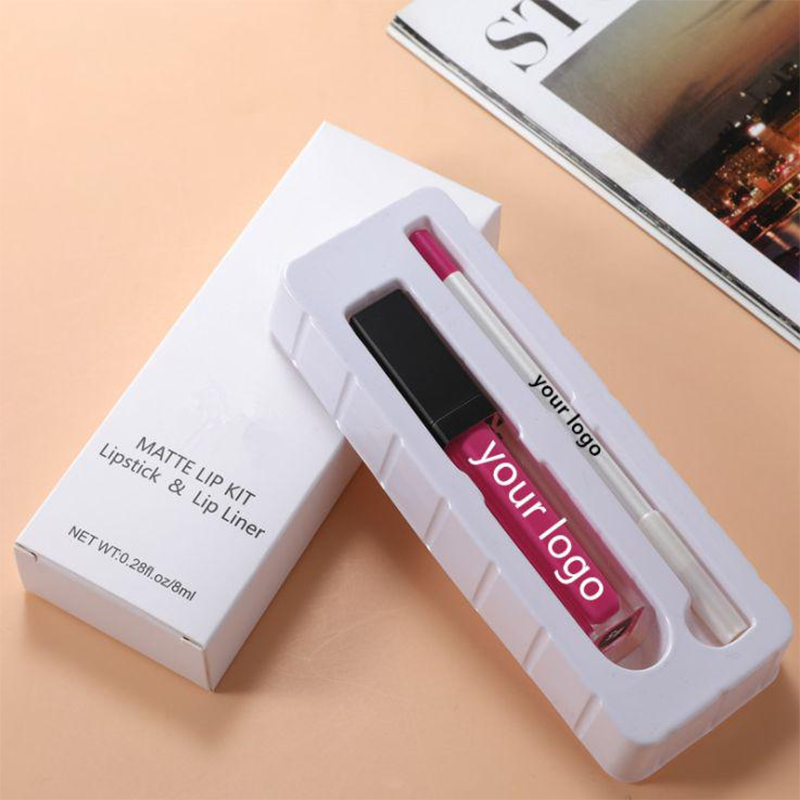 Matte Liquid Lipstick Set labrum Glossae cum LABELLUM Liner Set