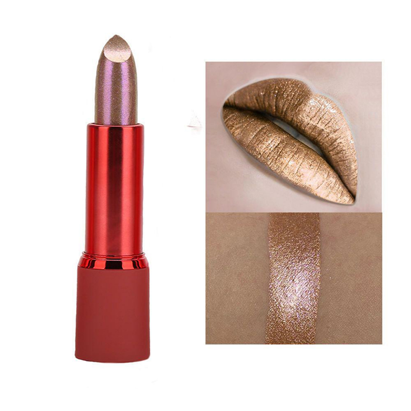 Glitter Lipstick IMPERVIUS Metallic Lip Gloss IMPERVIUS Bacca Labrum Glossae pro Mulierum Medicamine Lipstick