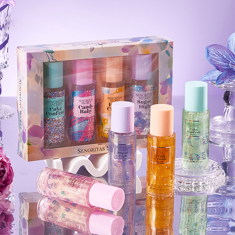 4PCS 75ml * 4 Eau De Parfum Florals Spray Corpus Female Fruity 75ml Corpus Mist Gift Set