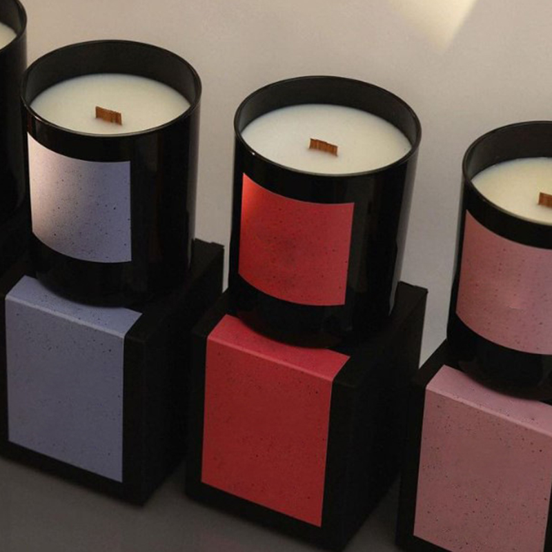 220g Calix carinis Eco amica Fumus libero Wood Core High-finem Gift Box Planta essentiale Oleum SOY Cera odorata Candelae